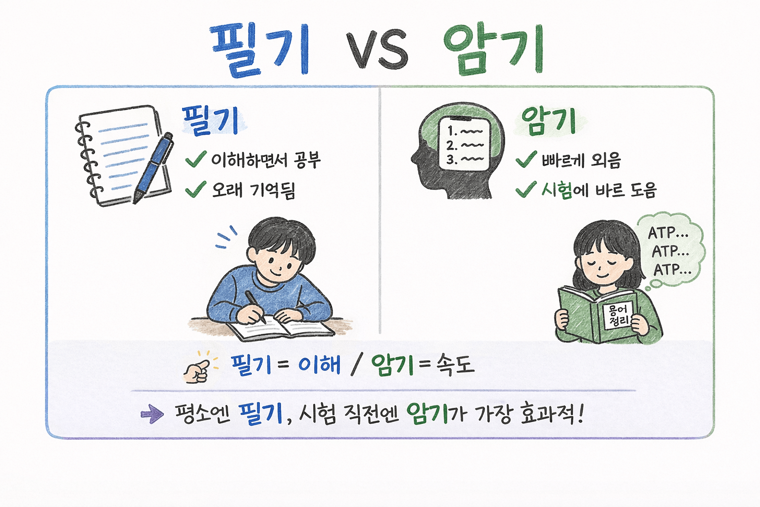 필기 vs 암기