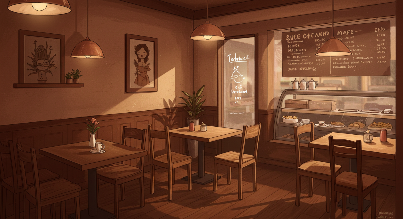 SNS 없이도 감성을 담은 조용한 카페 실내