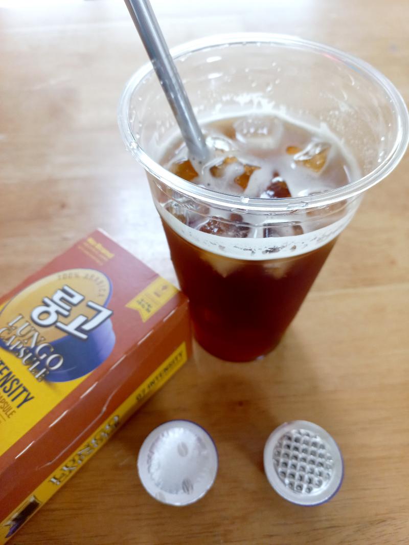 노브랜드 룽고로 만든 연한 아이스 아메리카노