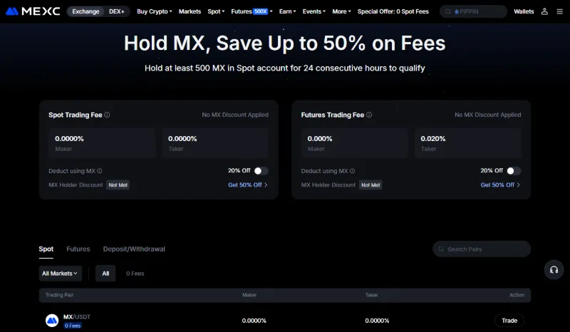MEXC 수수료