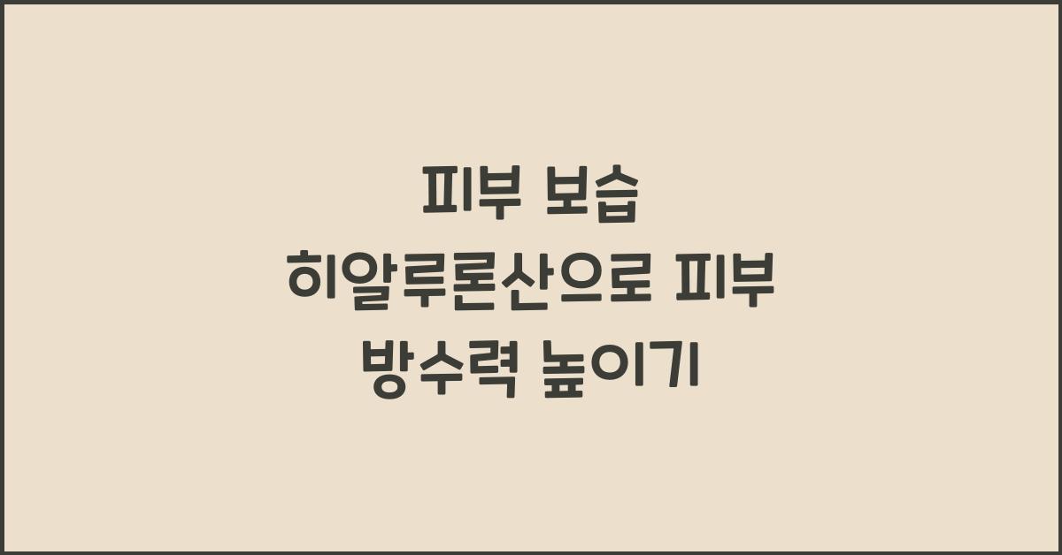 피부 보습 히알루론산