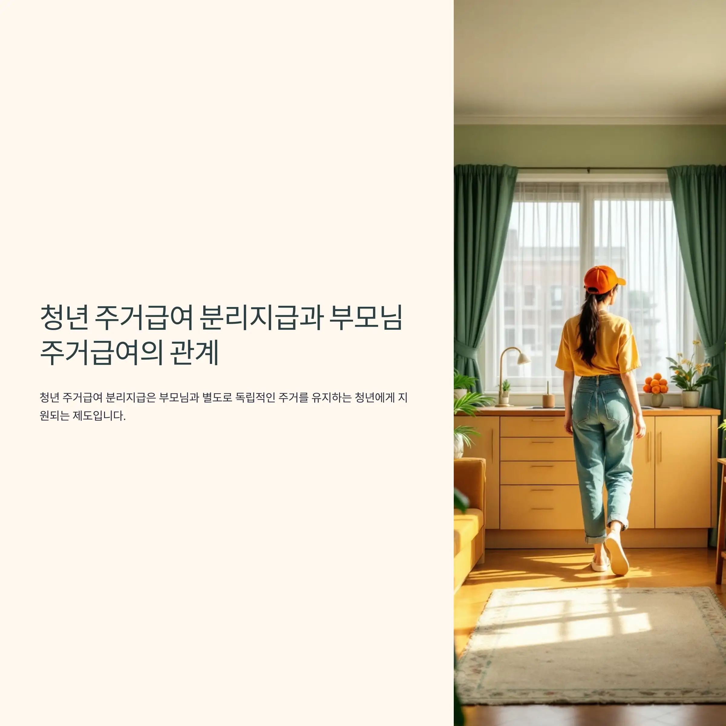 청년 주거급여 분리지급과 부모님 주거급여의 관계