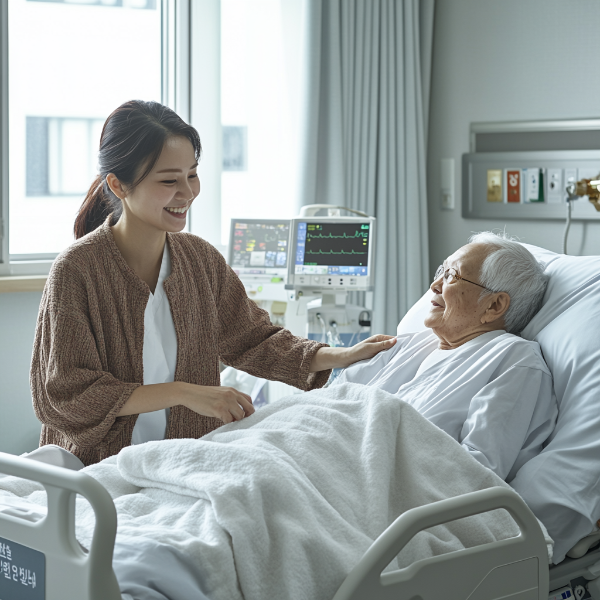 노인을 돌보는 요양보호사