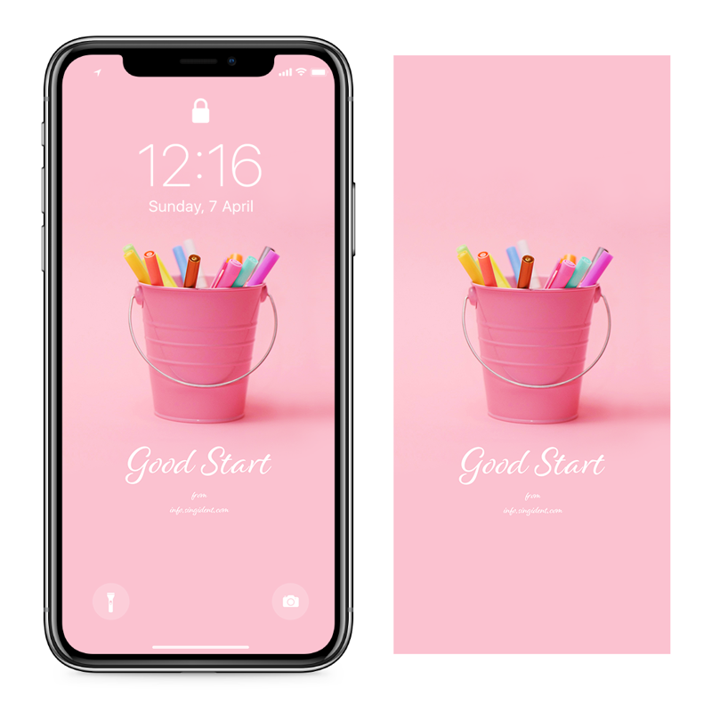 12 핑크색 연필꽂이 C - Good Start 아이폰핑크배경화면