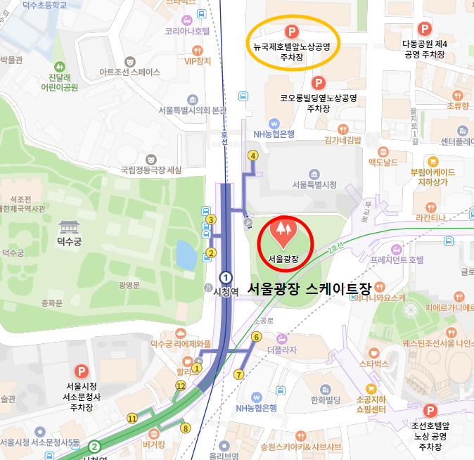 뉴국제호텔앞노상공영주차장