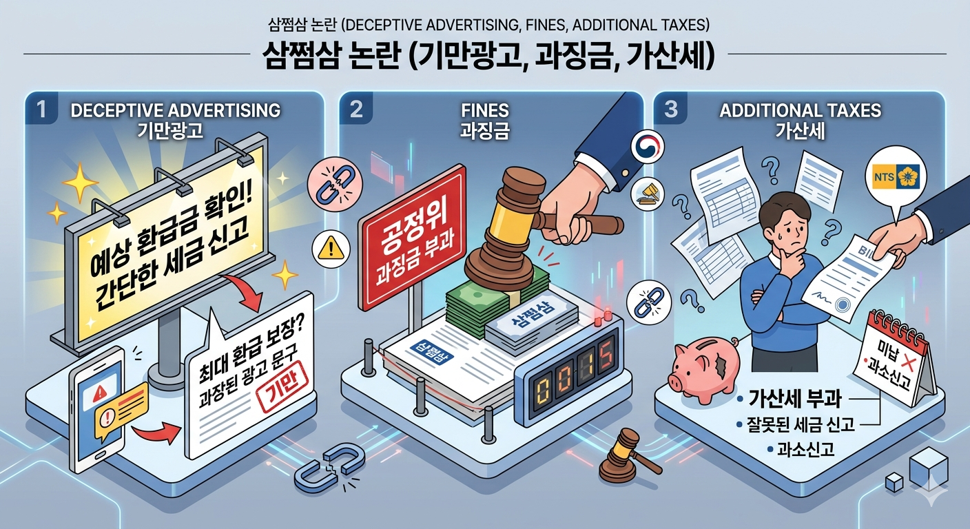 삼쩜삼 논란 (기만광고, 과징금, 가산세)