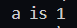 a=1 실행 결과