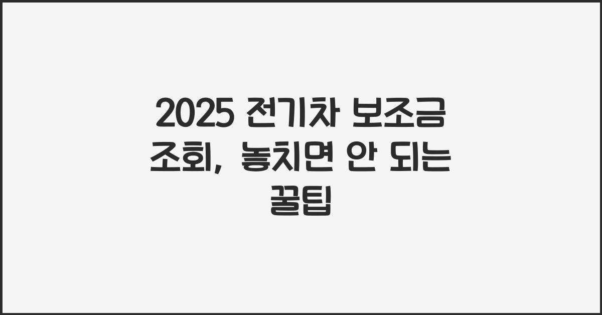 2025 전기차 보조금 조회