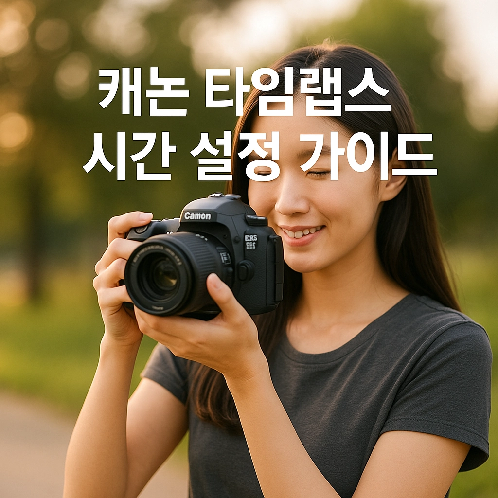 캐논 타임랩스 시간 설정 가이드