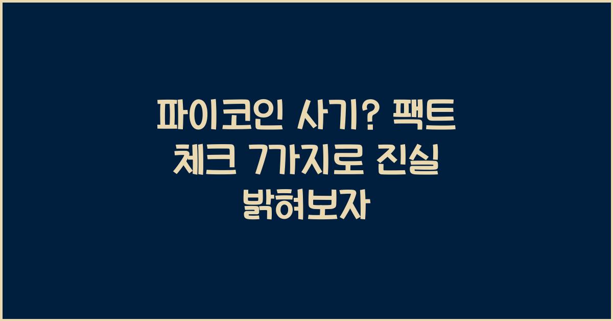 파이코인 사기? 팩트 체크 7가지