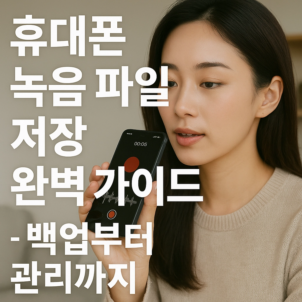 휴대폰 녹음 파일 저장 완벽 가이드 - 백업부터 관리까지