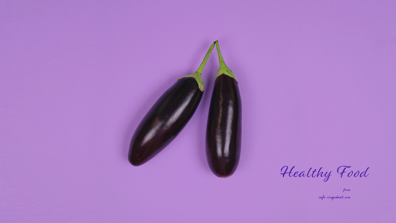 01 가지 두 개 C - Healthy Food 보라색배경화면