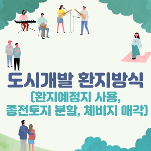 도시개발 환지방식(환지예정지 사용&#44; 종전토지 분할&#44; 체비지 매각)