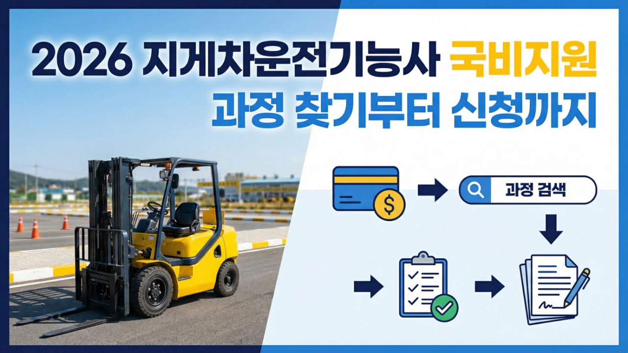 2026 지게차운전기능사 국비지원 과정 검색과 신청 흐름을 안내하는 대표 이미지