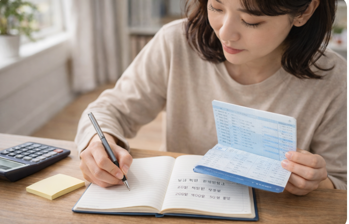 청년내일저축계좌 저축 계획을 세우는 청년 모습