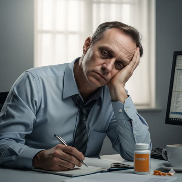 비타민d 부족으로 피로감을 느끼는 남성/gemini