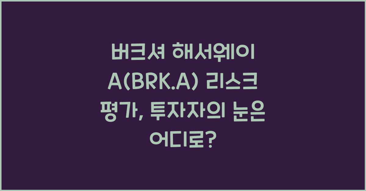 버크셔 해서웨이 A(BRK.A) 리스크 평가
