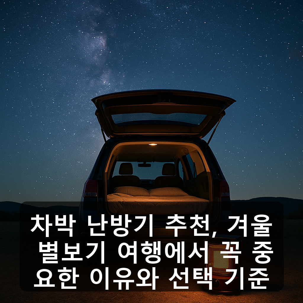차박 난방기 추천, 겨울 별보기 여행에서 꼭 중요한 이유와 선택 기준