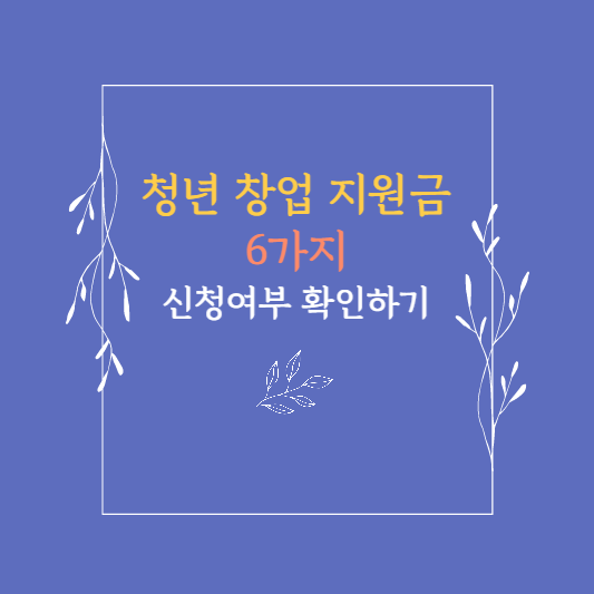 청년 창업 지원금 신청여부 확인