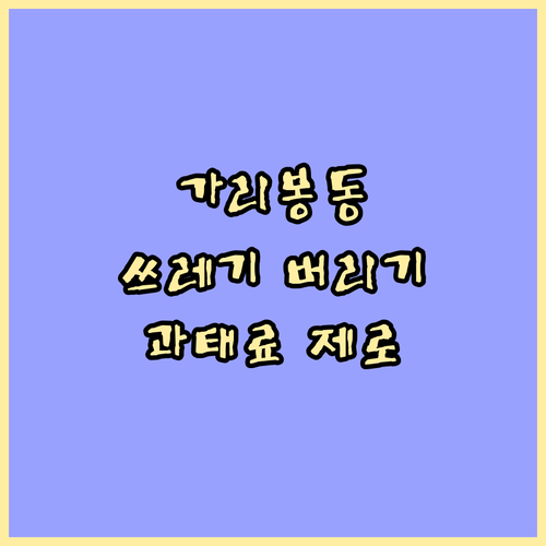 가리봉동 쓰레기 배출, 과태료 없이 ..