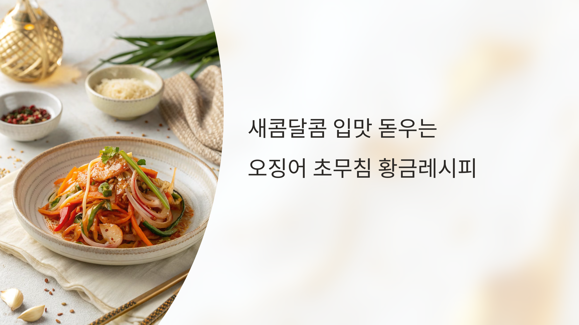 새콤달콤 입맛 돋우는 오징어 초무침 황금레시피