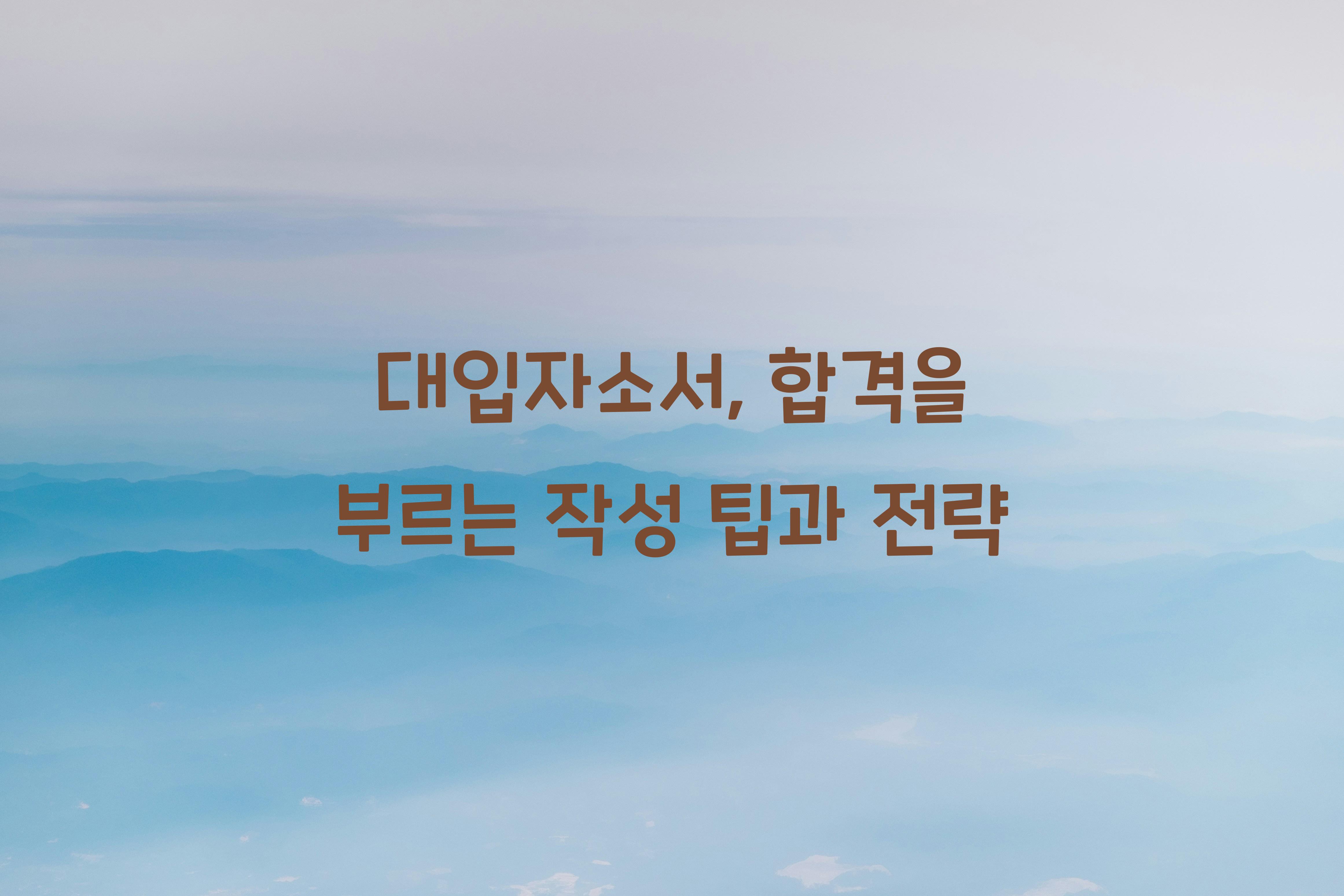 대입자소서
