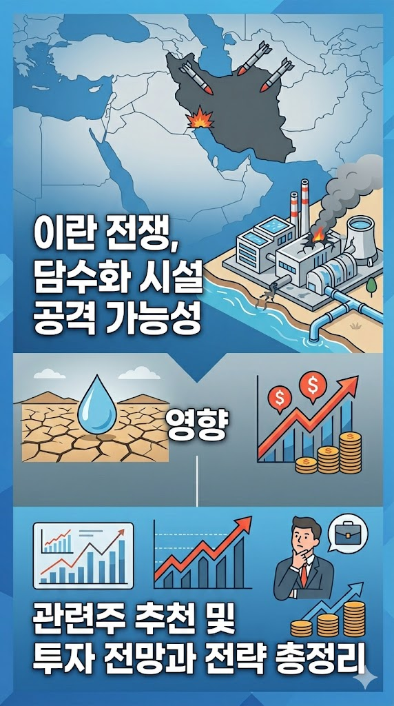 이란 전쟁, 담수화 시설 공격 가능성, 영향, 관련주 추천 및 투자 전망과 전략 총정리