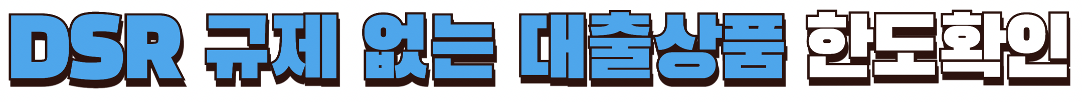 DSR 규제없는 대출상품 한도확인