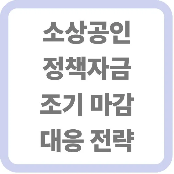 소상공인 정책자금 조기 마감 대응 전략 안내 타이틀 텍스트