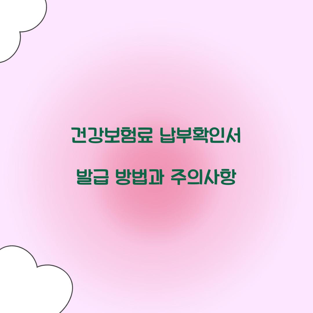 건강보험료 납부확인서 발급