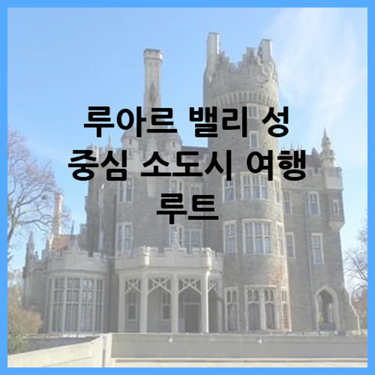 루아르 밸리 성 중심 소도시 여행 루트