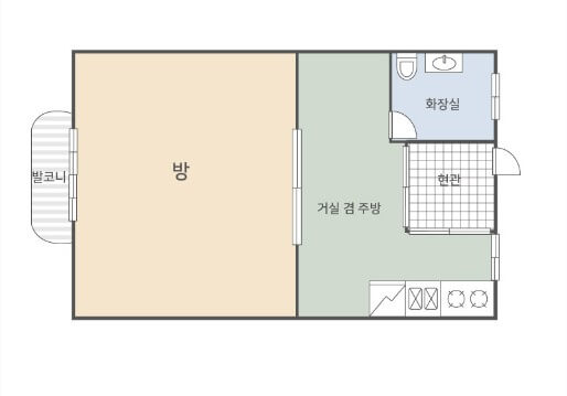 남해 편백자연휴양림 휴양관 8인실 배치도
