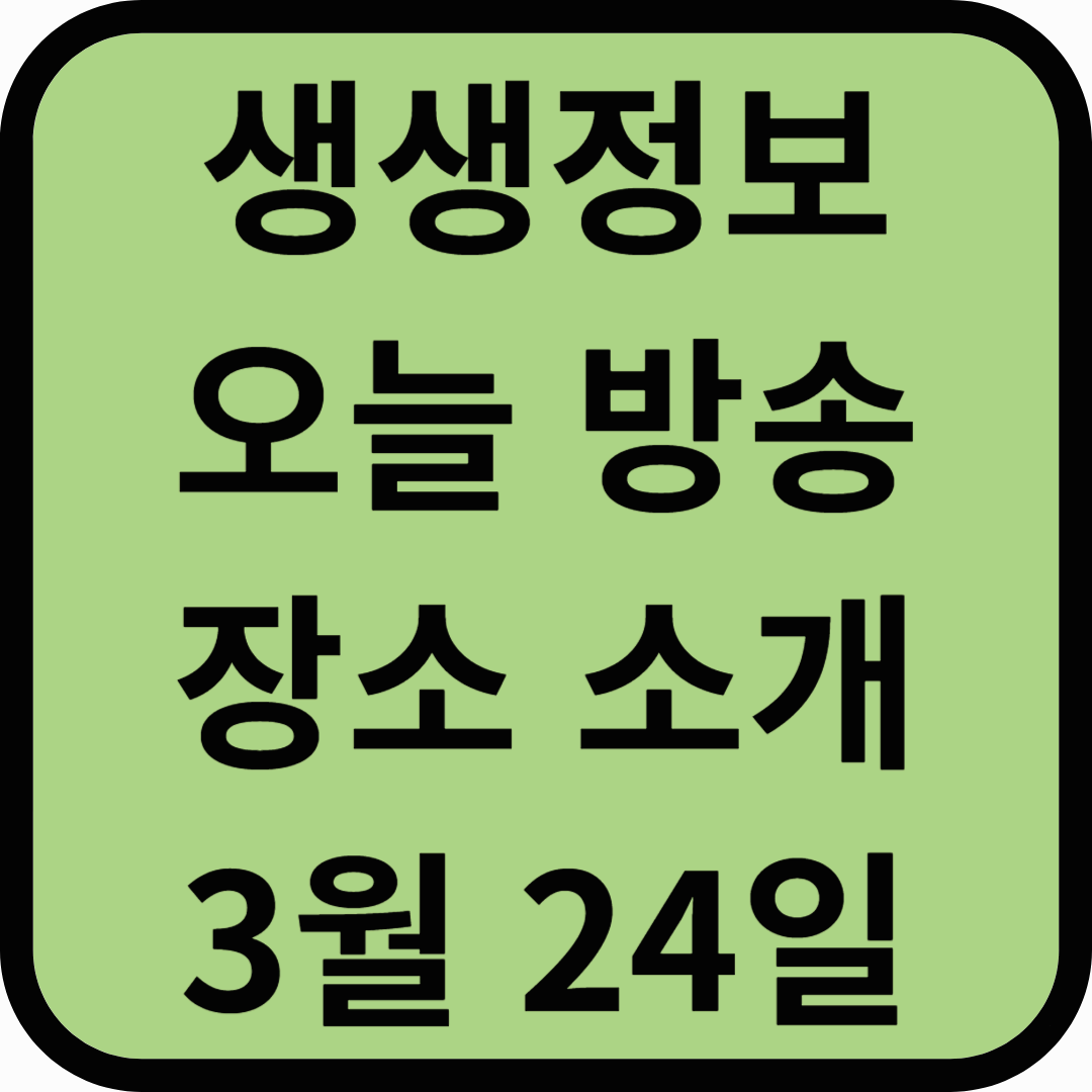 생생정보통 오늘방송(3월 24일) 띵송,서울컬쳐라운지,뷰티플레이,하이커그라운드