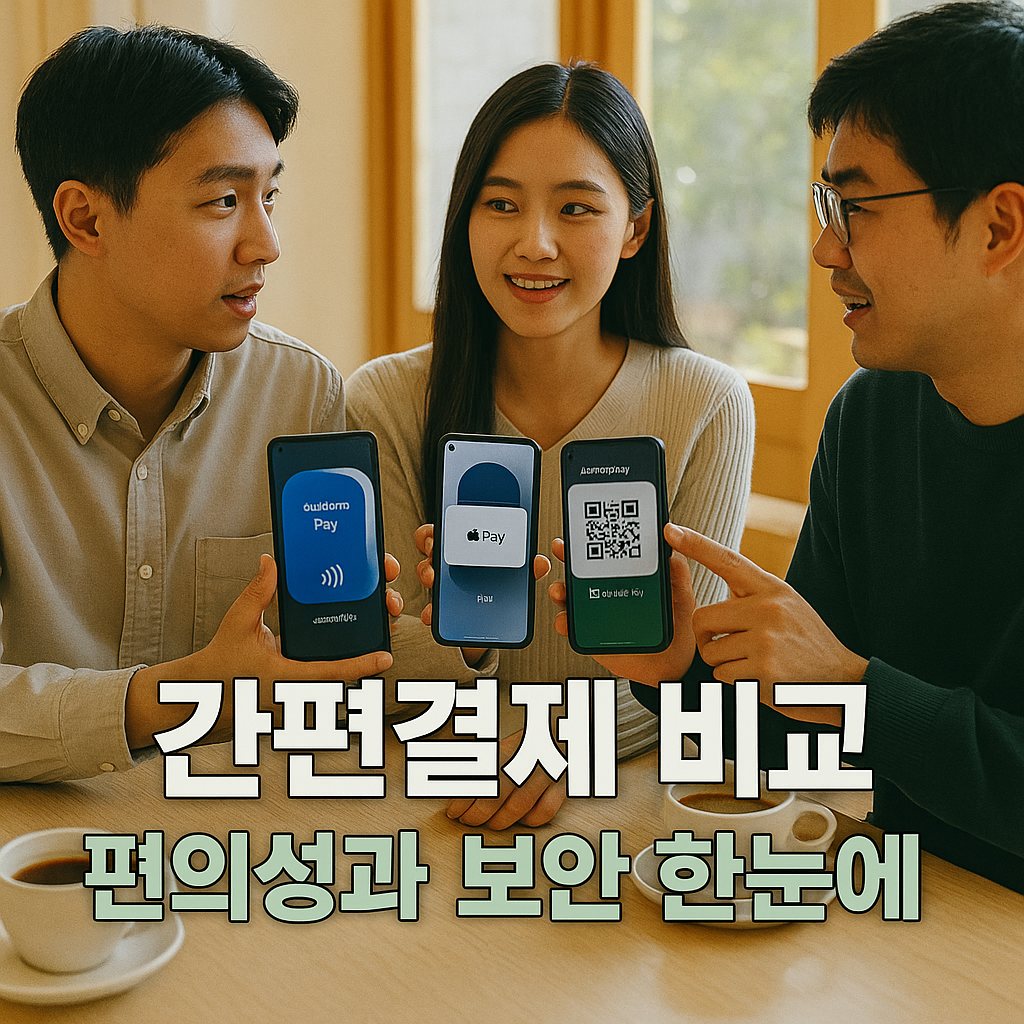 간편결제 서비스를 비교하는 젊은 직장인