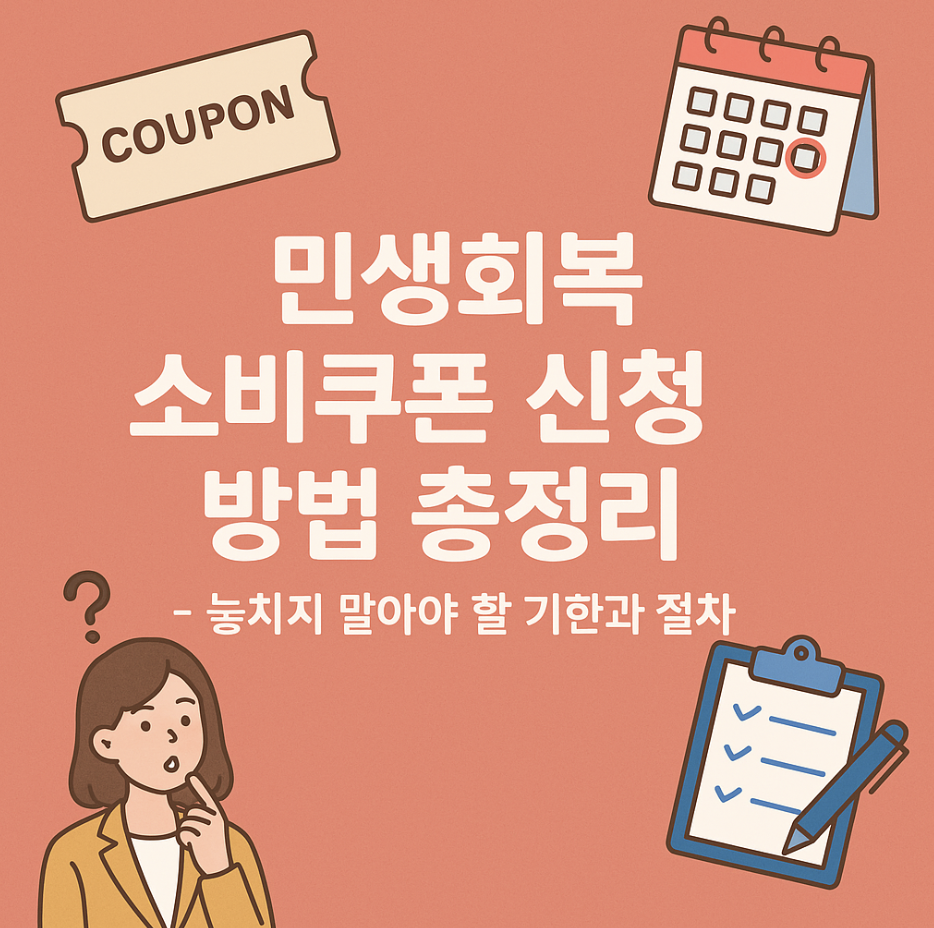 민생회복 소비쿠폰 신청 방법 총정리 - 놓치지 말아야 할 기한과 절차