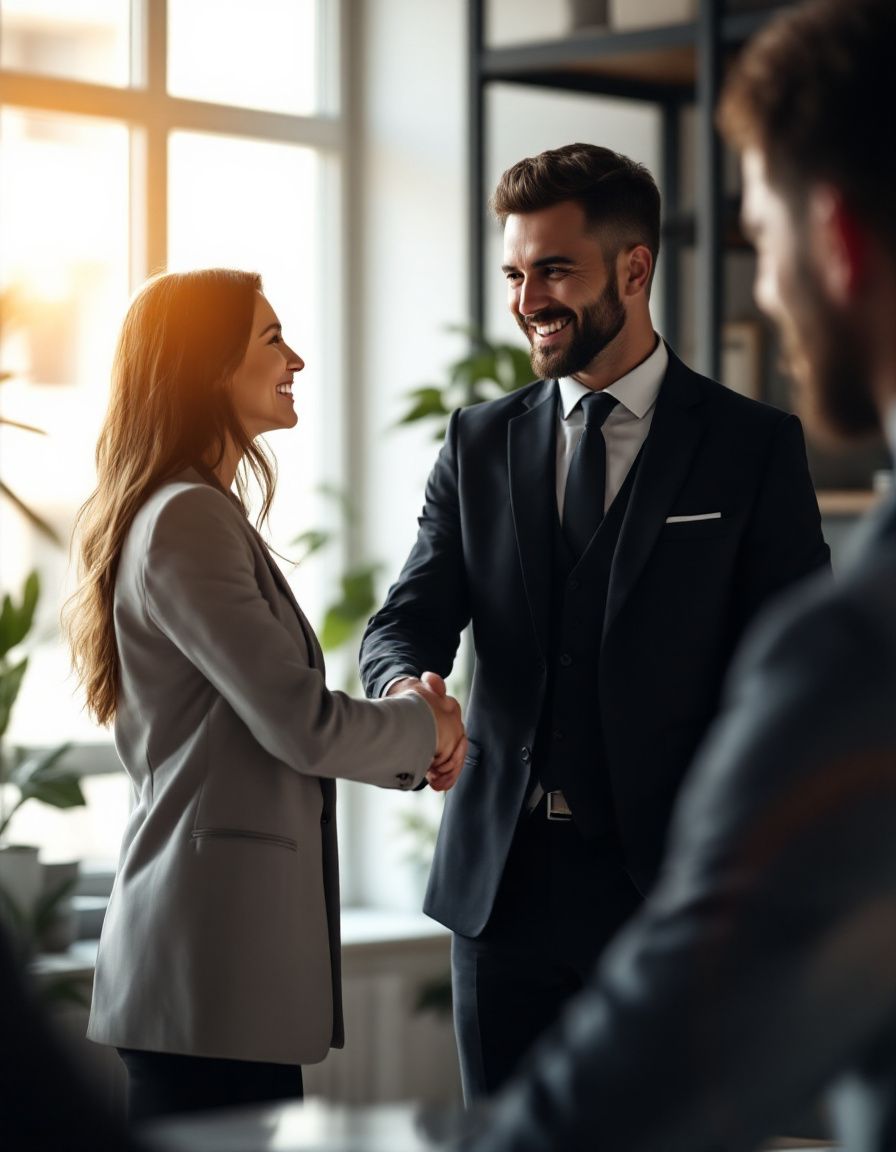 여성-남성-악수