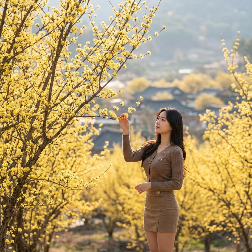 사진 작가가 알려주는 산수유 노란색 살리는 촬영 시간대