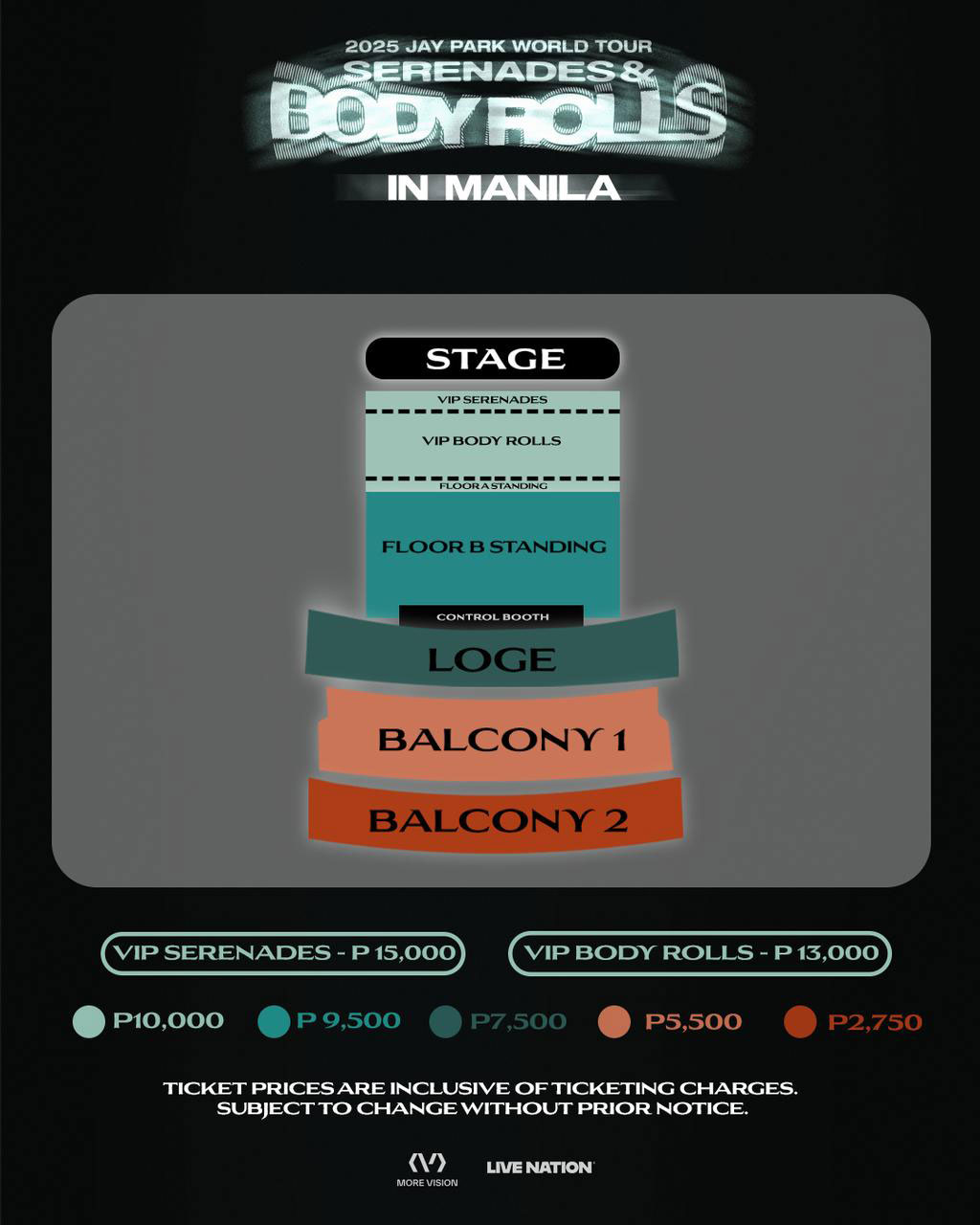 Jay Park 마닐라 콘서트 포스트, 자리 배치도 이미지 사진