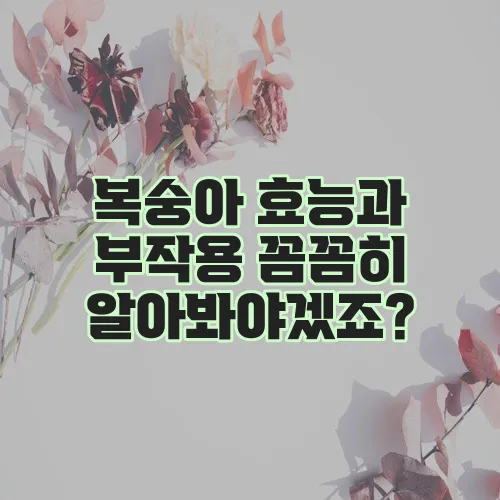 복숭아 효능과 부작용 꼼꼼히 알아봐야겠죠?