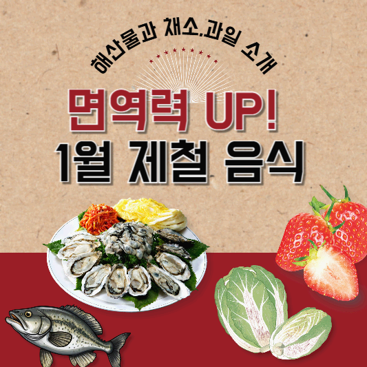 면역력 UP! 1월 제철 음식 꼭 챙겨드세요! 해산물과 채소,과일 소개
