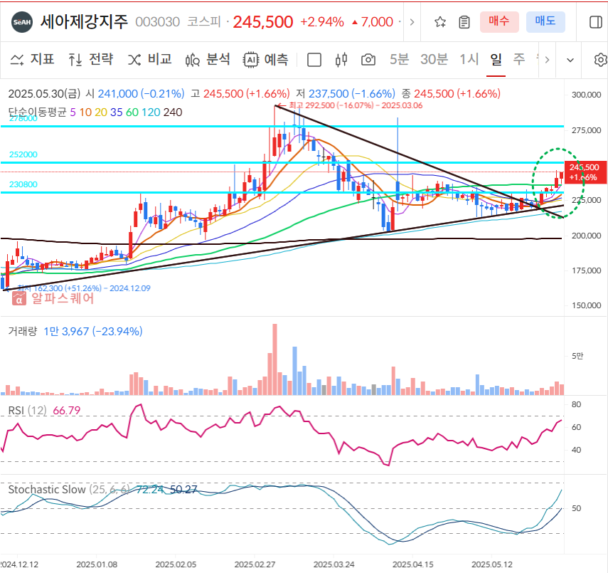 세아제강지주 일봉차트