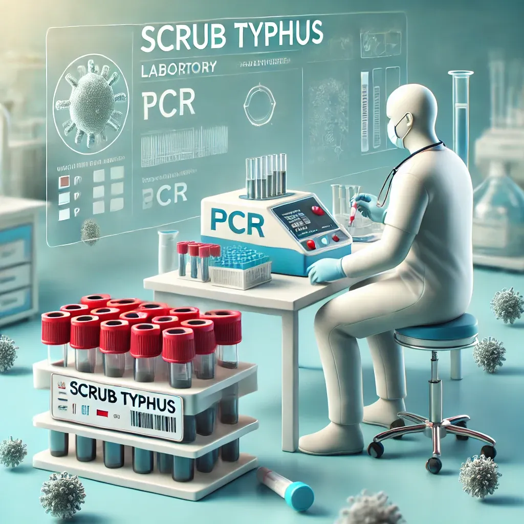 실험실에서 쯔쯔가무시 진단을 위한 PCR 검사를 진행하는 모습.