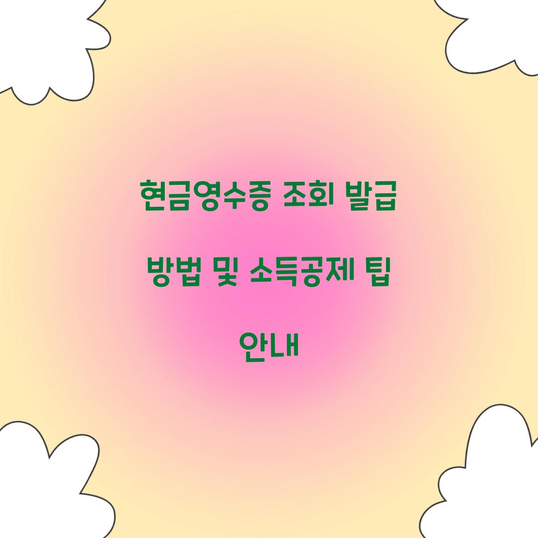 현금영수증 조회 발급