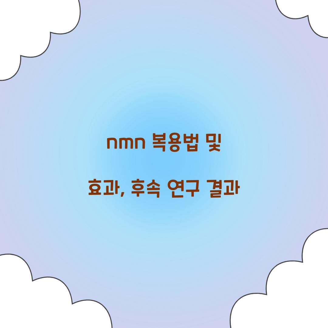 nmn 복용법