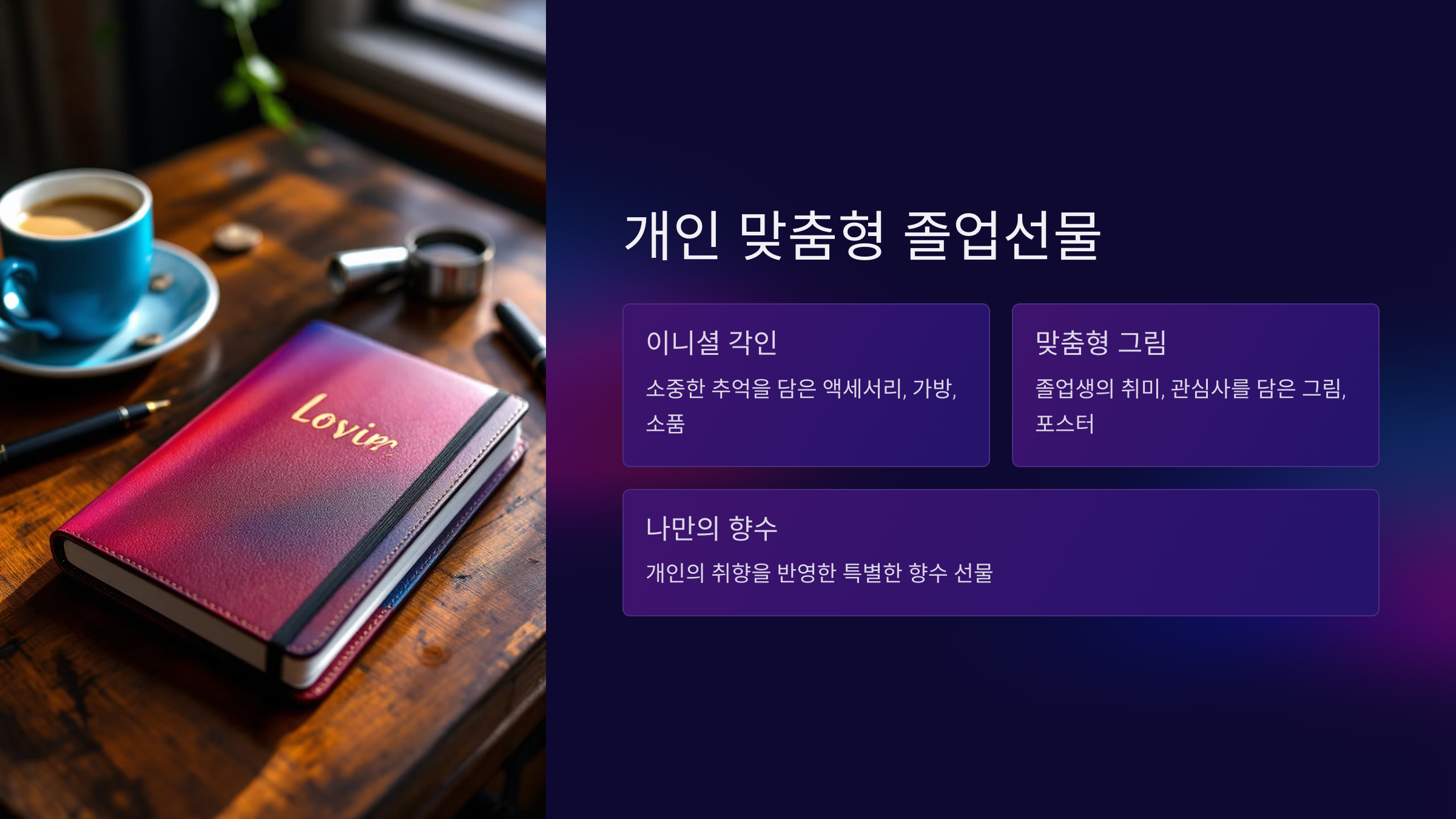 개인 맞춤형 졸업선물