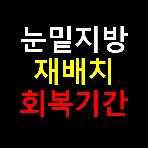 눈밑 지방재배치 회복기간