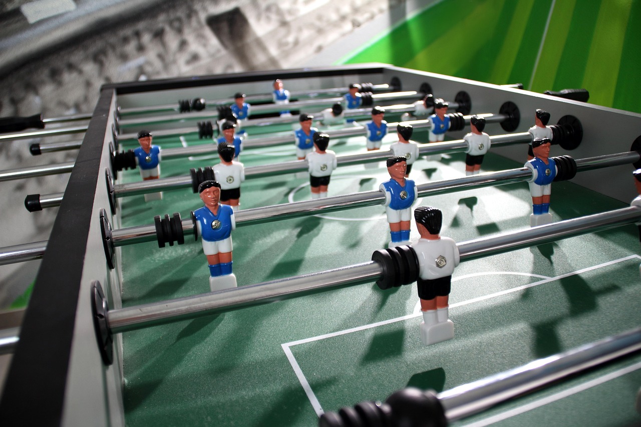 축구 자리를 표현하고 있는 모형