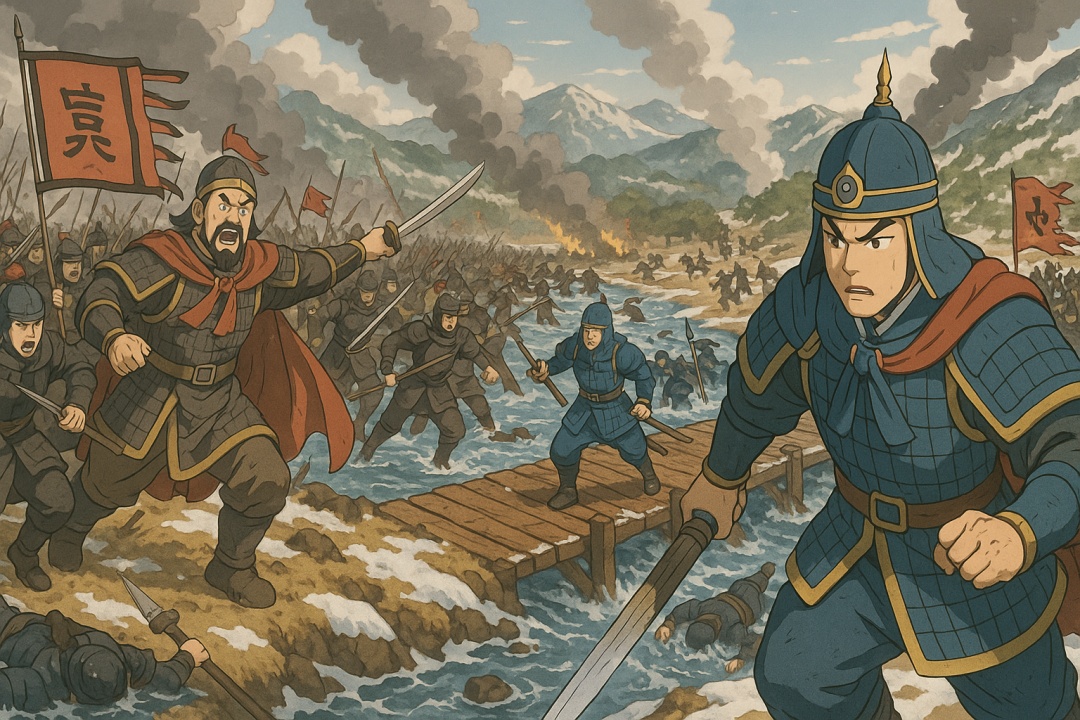 살수대첩을 표현한 애니스타일 이미지