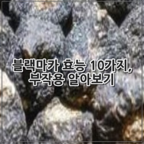 블랙마카 효능 10가지, 부작용 알아보기