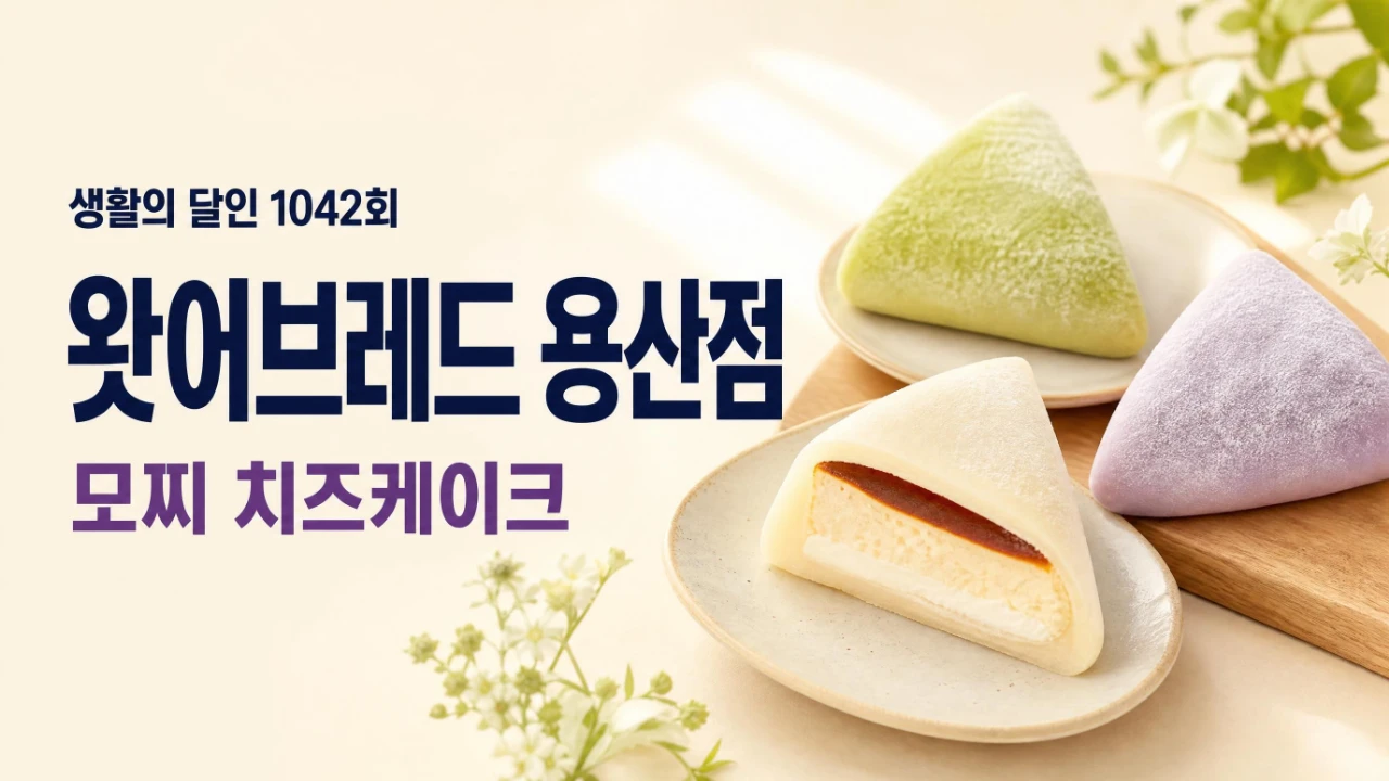 생활의 달인 1042회 왓어브레드 용산점 모찌 치즈케이크를 정리한 대표 이미지